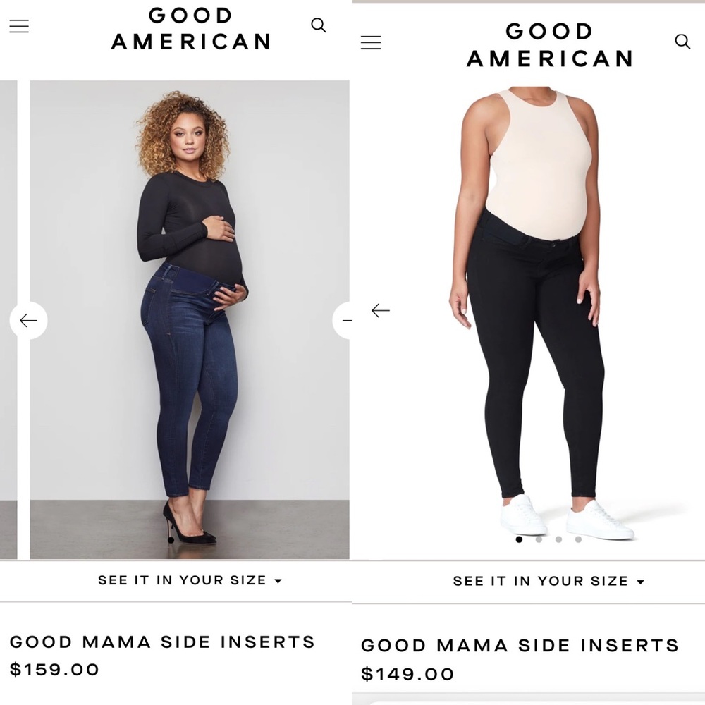 TWO Pairs of Good American Maternity Jeans
